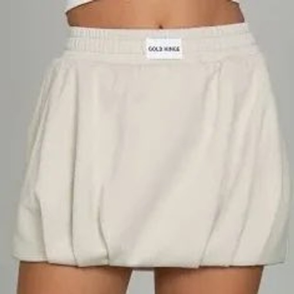 Gold Hinge LuxeSoft Bubble Skirt Natural Cream GH221 Women Size M New